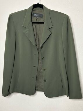 Alex Garfield Olive Ribbed Blazer